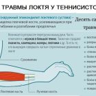 Локоть теннисиста: что нужно знать о заболевании, симптомы и лечение