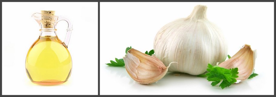 Чеснок и растительное масло Чеснок с растительным маслом