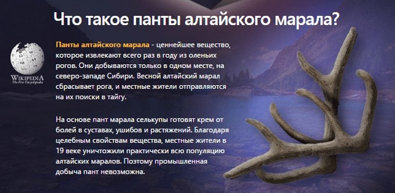 Панты алтайского марала